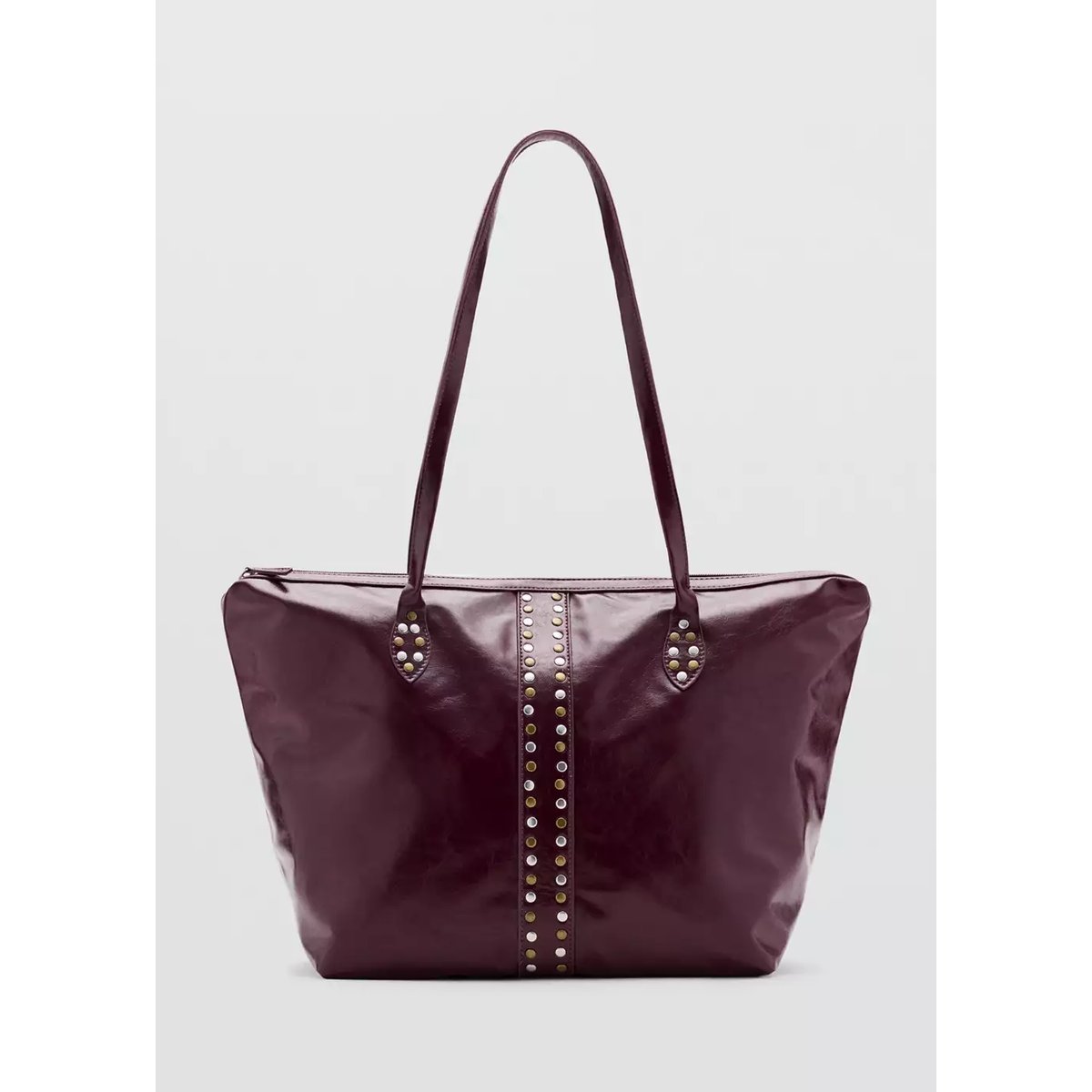 Sac cabas à clous bordeaux, MANGO TEEN