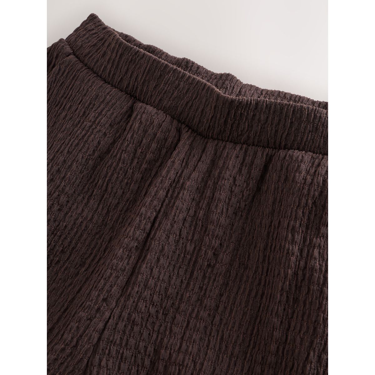Pantalon texturé coupe large marron chocolat, NEXT