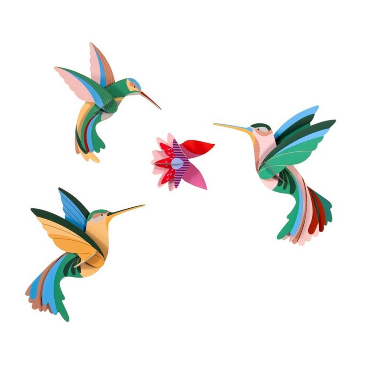 Décoration murale oiseaux colibris  Dance of Hummingbirds multicolore, STUDIO ROOF