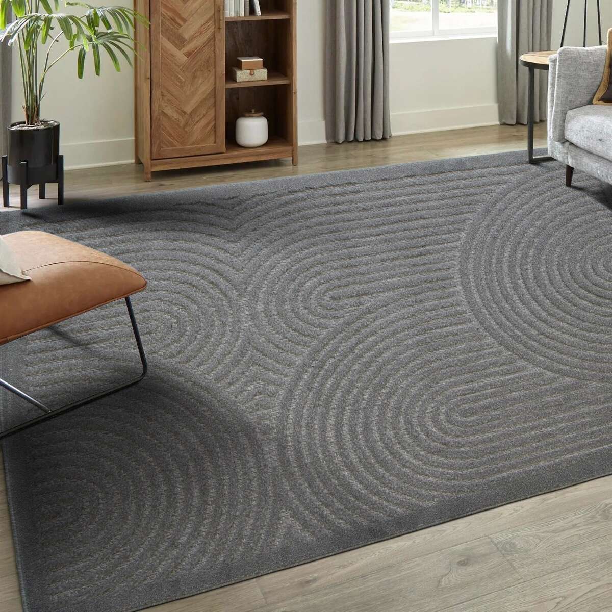 Tapis extérieur intérieur arc en ciel en relief  NEW AGE DECO gris, THE DECO FACTORY