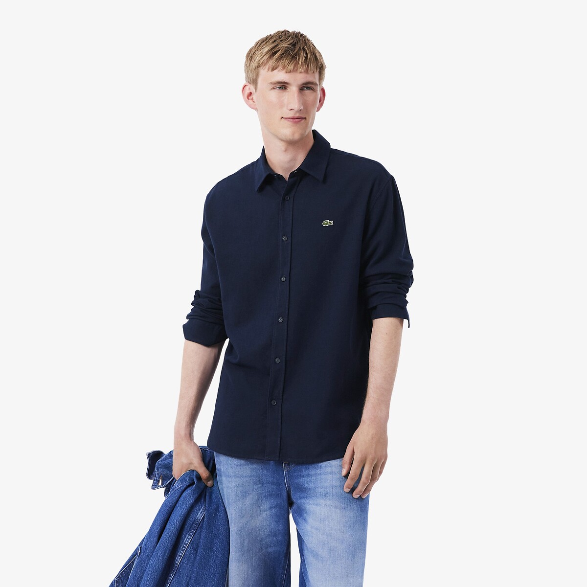 Camicia di flanella, Regular Fit blu marino, LACOSTE