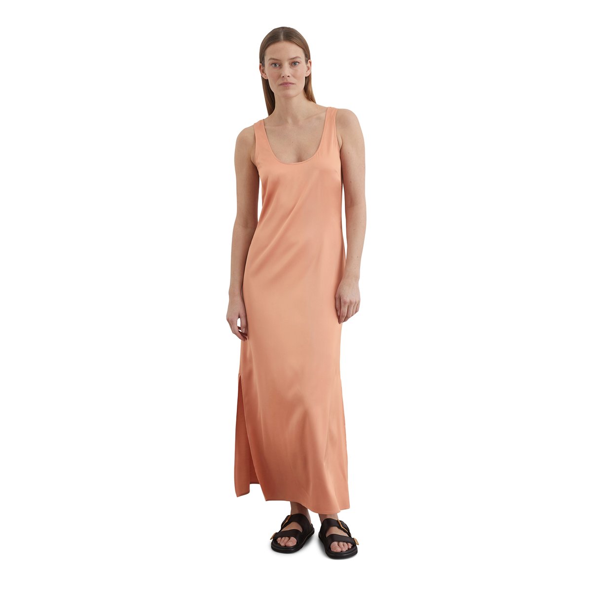 Robe en satin regular en viscose stretch rouge clair, MARC O'POLO