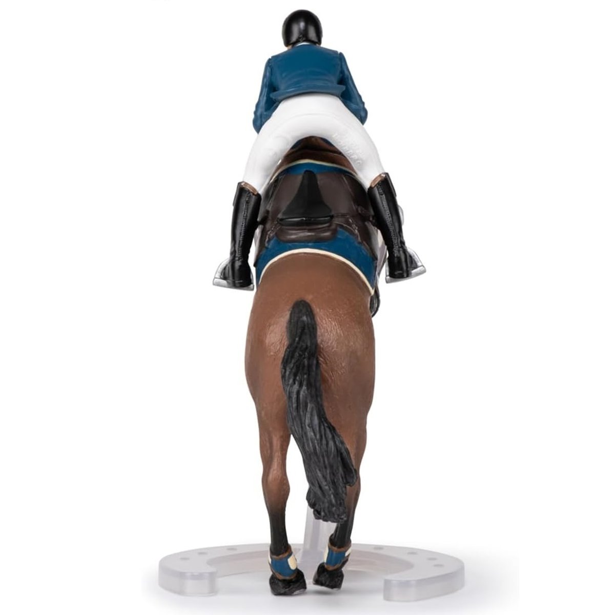 Figurine Cheval de saut d'obstacle et son cavalier marron, PAPO