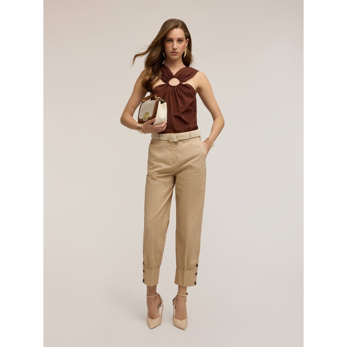 Pantalon avec poignet beige, MOTIVI