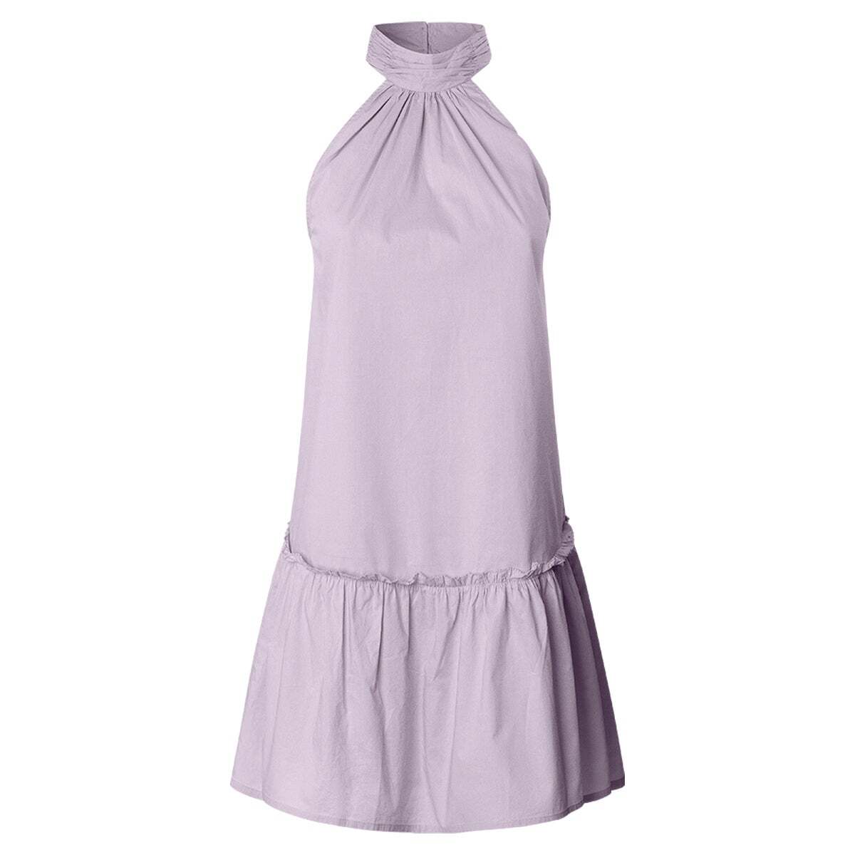 Robe Courte À Col Dos Nu En Popeline lilas, PEPE JEANS