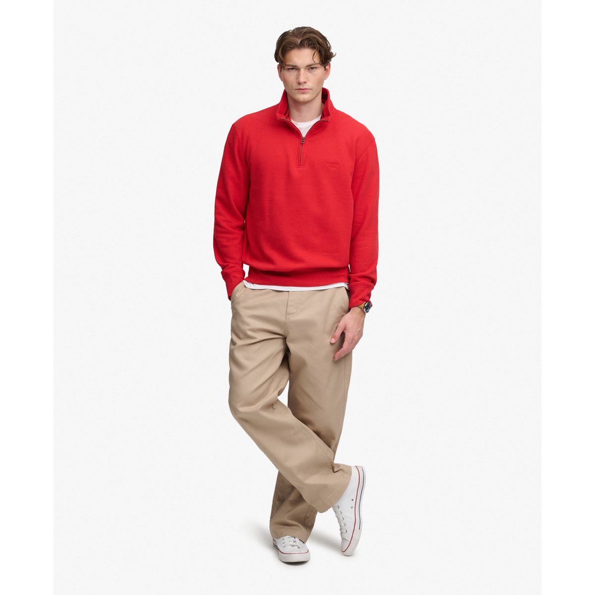 Sweat Essential Serif Logo Coupe Décontractée rouge basique, SUPERDRY