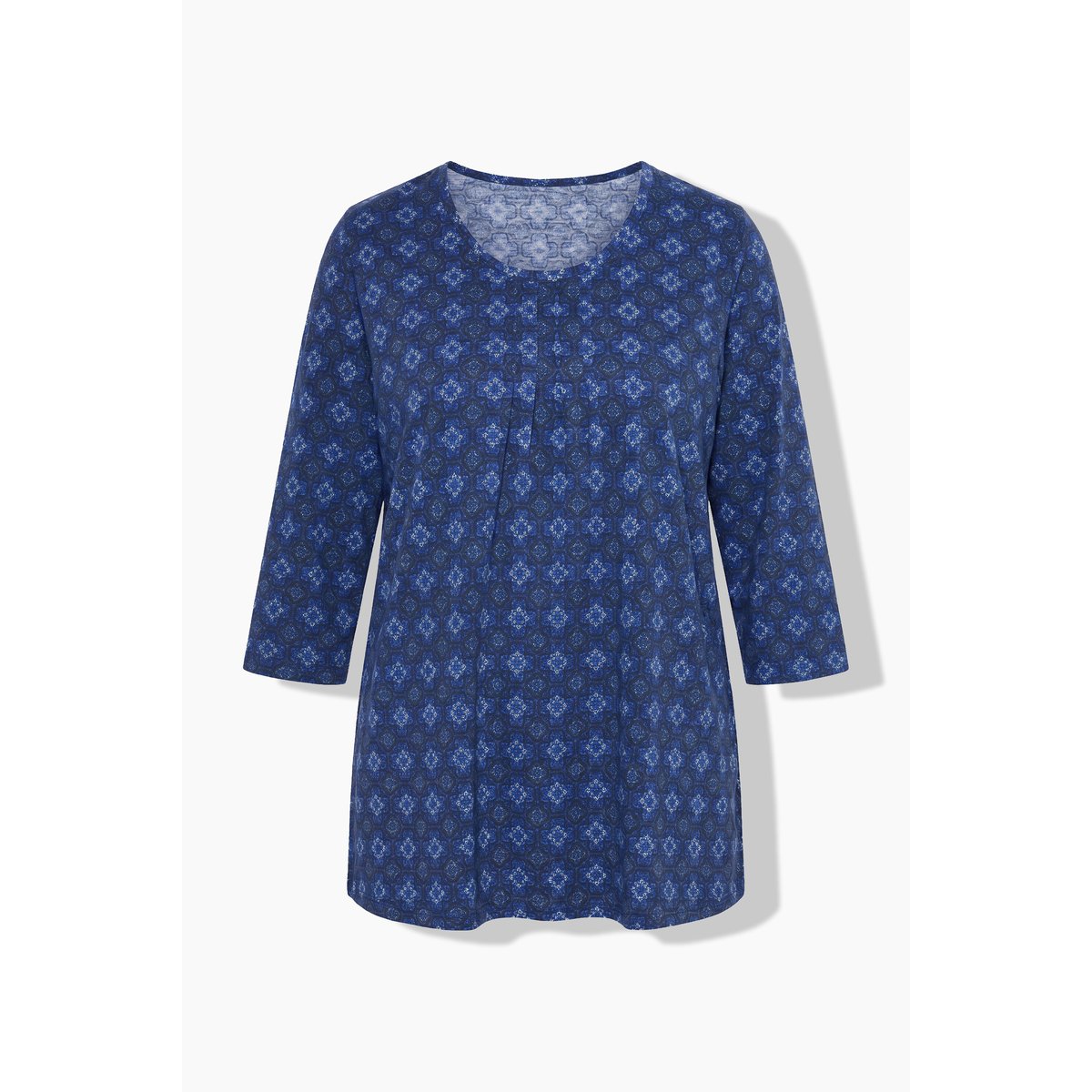 T-shirt avec plis fantaisie bleu encre, ULLA POPKEN