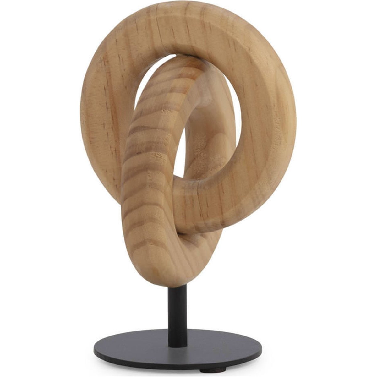 Figure décorative en bois de pin et métal naturel et noir, RECOLLECTION