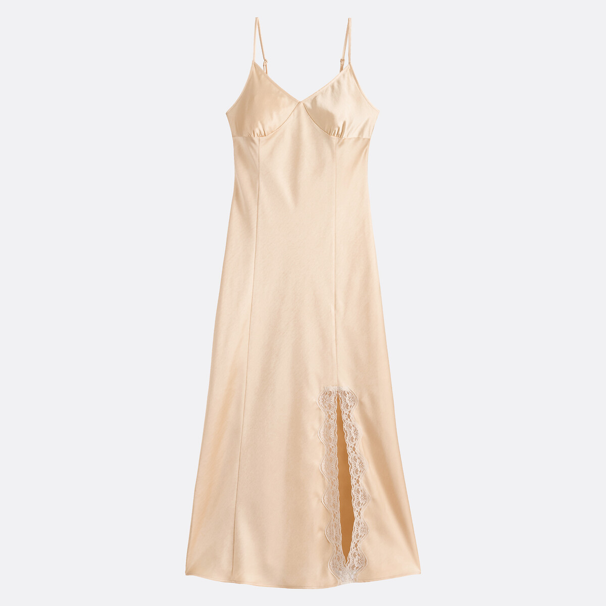 Satin Maxi Cami Dress pastel yellow, LA REDOUTE COLLECTIONS