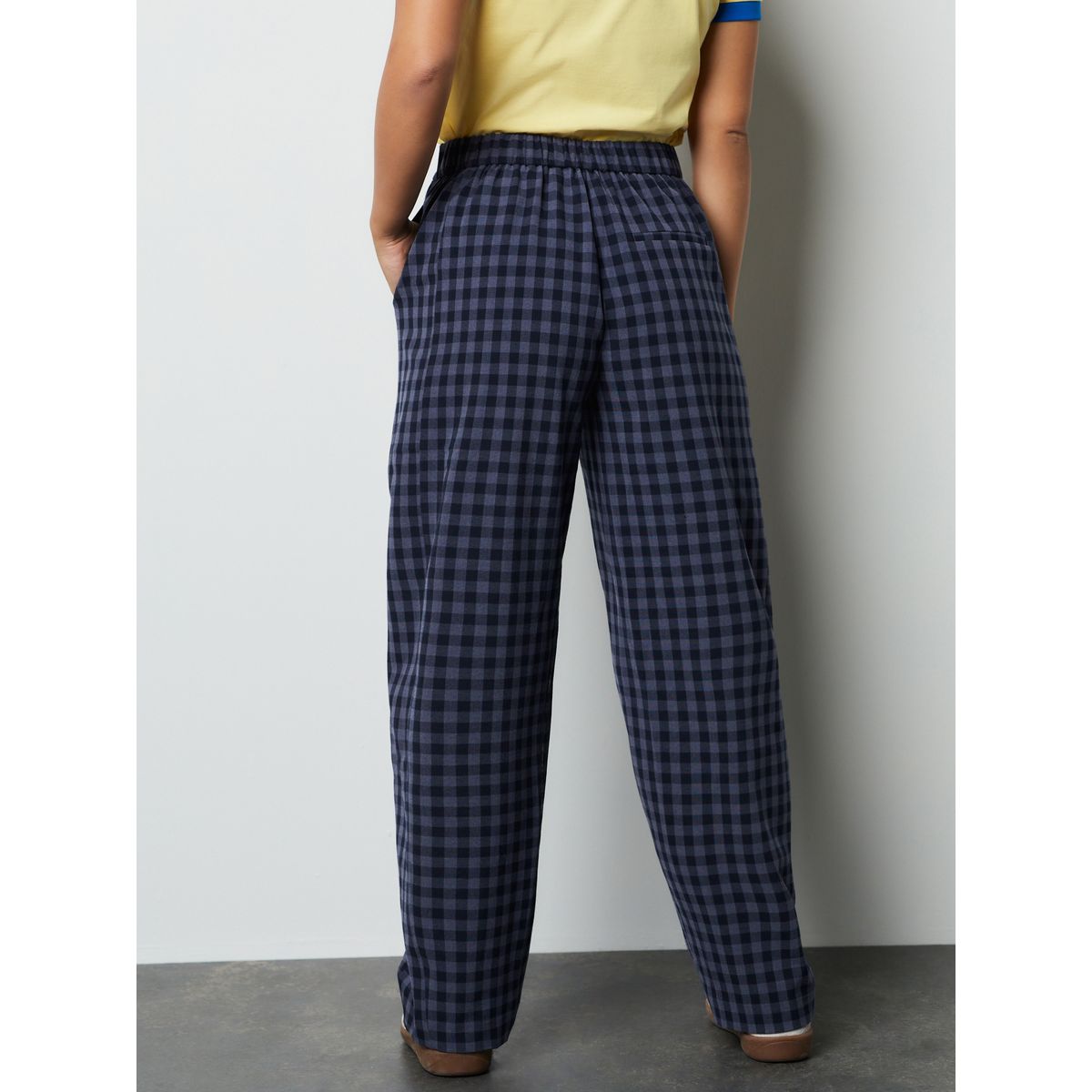 Pantalon large vichy bleu, NEXT