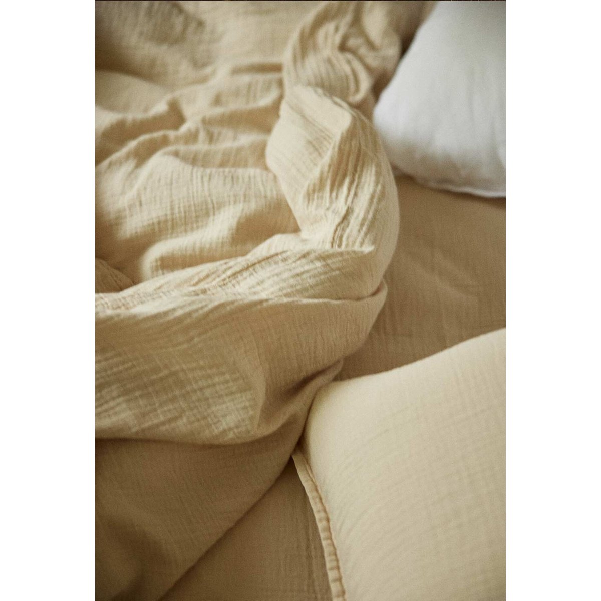 Housse de couette en gaze de coton jaune ivoire, GABRIELLE PARIS