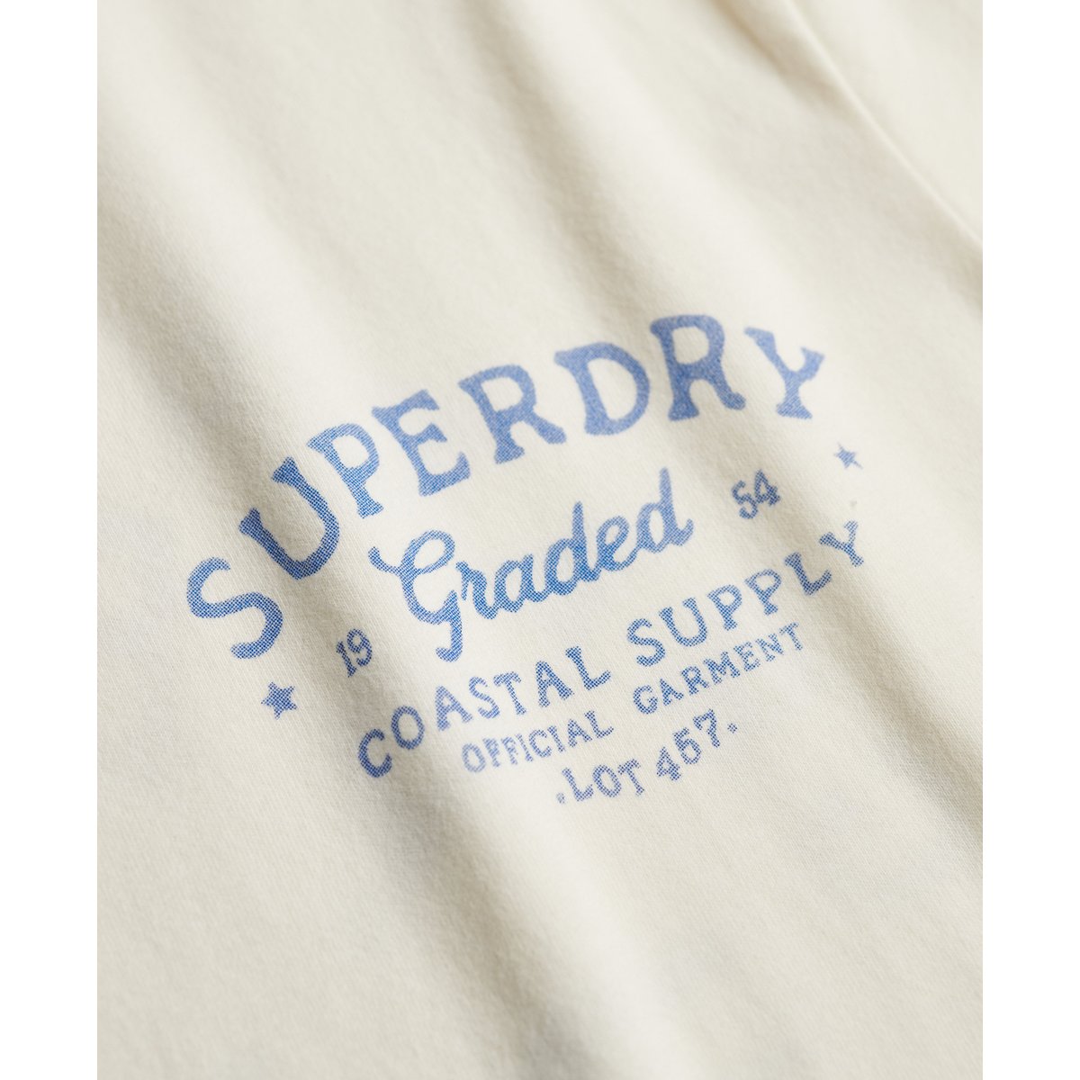 T-shirt Lo-fi Dockside Coupe Décontractée blanc cassé, SUPERDRY