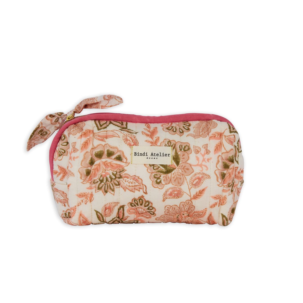 Trousse maquillage imprimée MATIRA beige blush, BINDI ATELIER