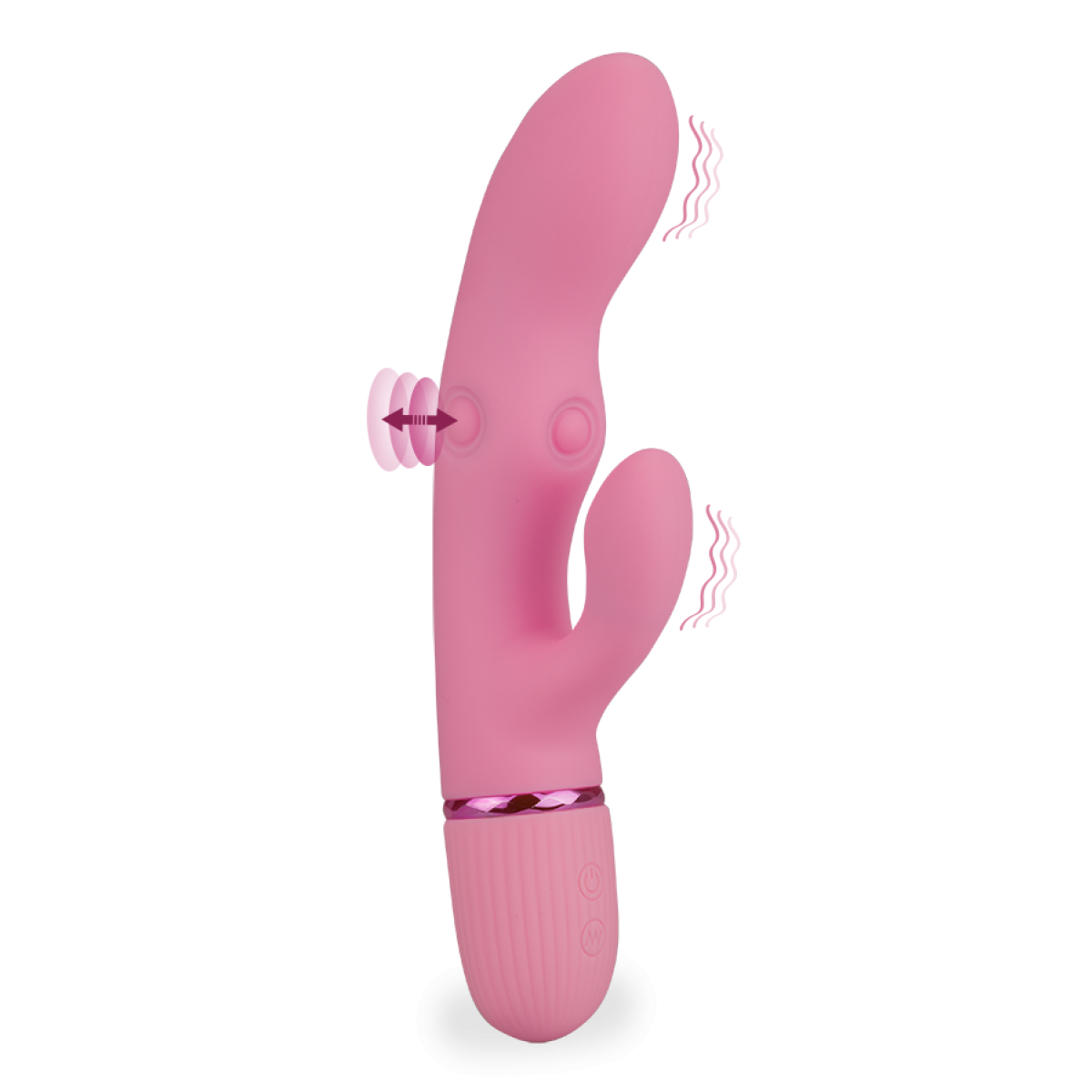 Vibromasseur puissant rabbit avec nodules massantes Savannah rose, LOVE AND VIBES