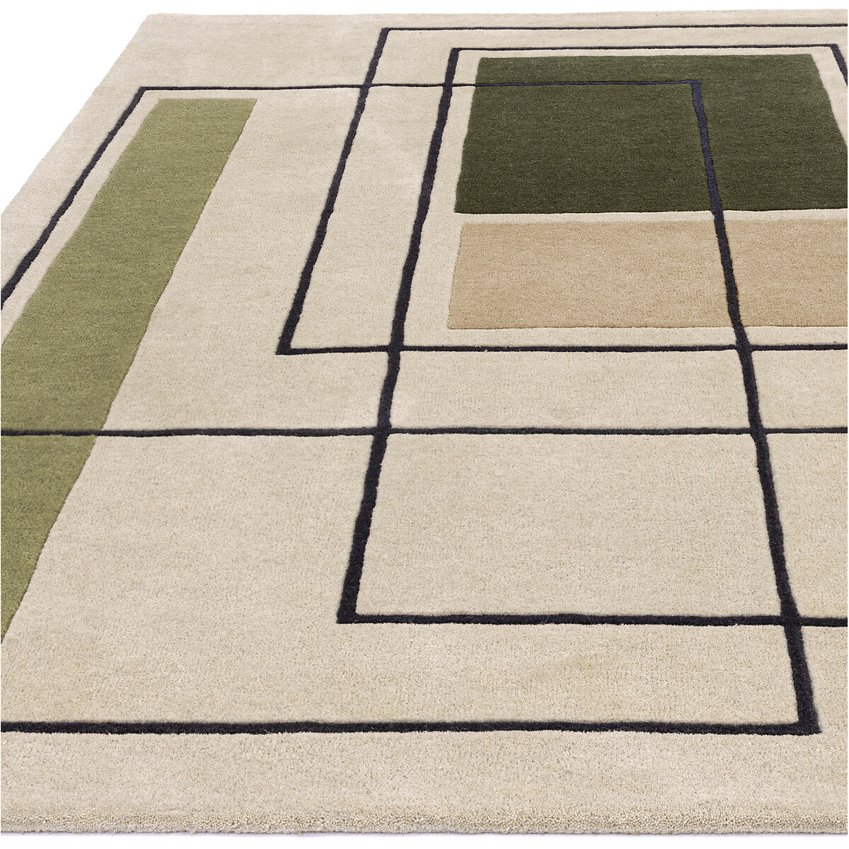 Bold Outline Rug in 100% Wool khaki, ÉDITÉ