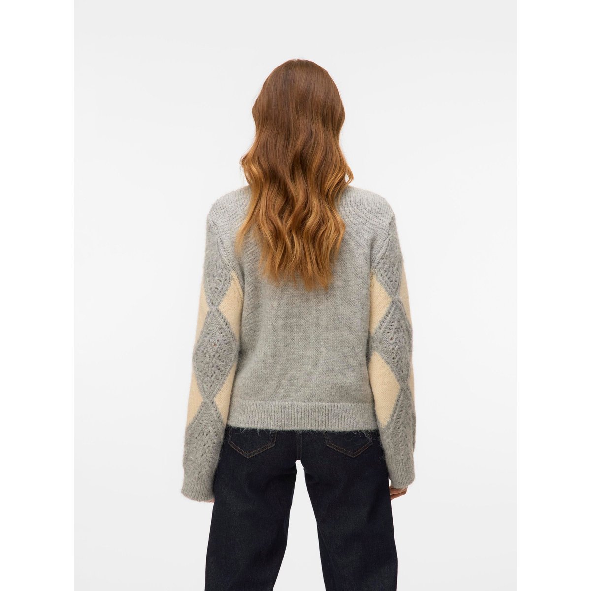 Pull En Maille grise - light grey melange, VERO MODA