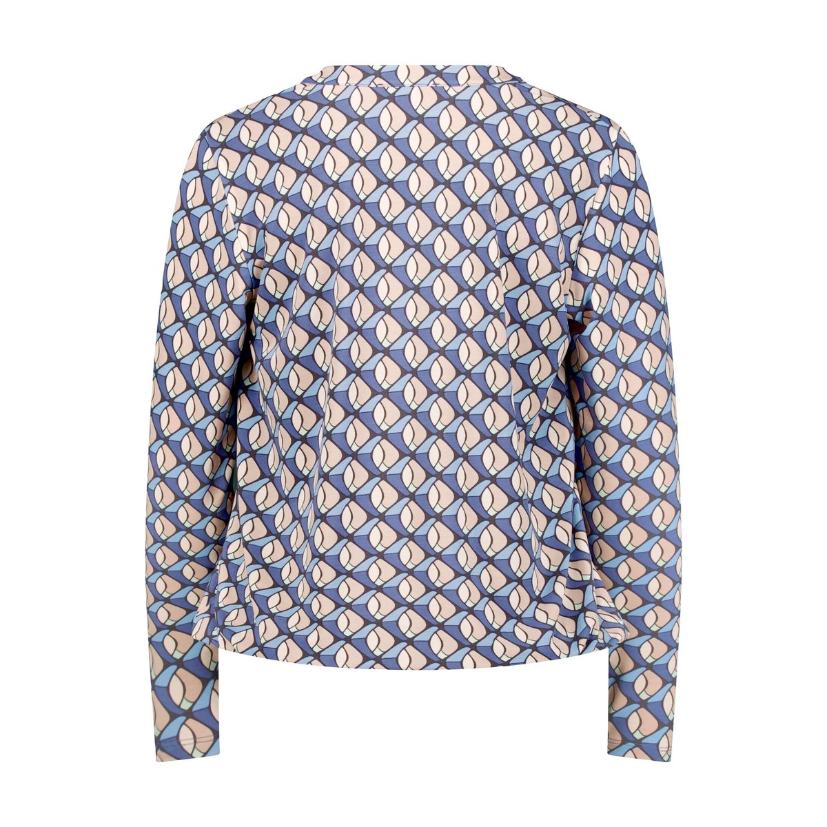 T-shirt façon blouse à imprimé bleu/beige, BETTY BARCLAY