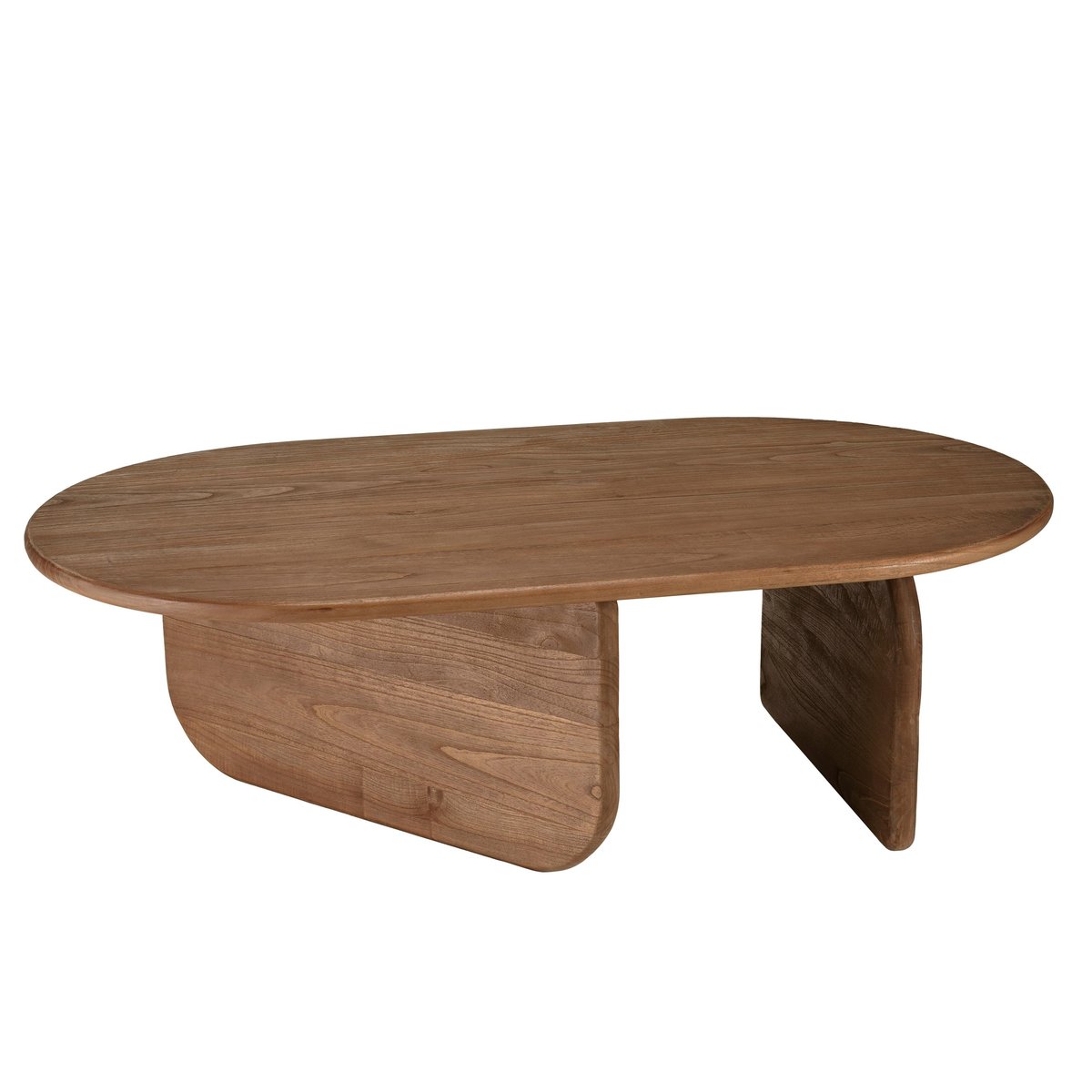 Table basse 140cm forme organique en bois de mindi ARCUS bois naturel, PIER IMPORT
