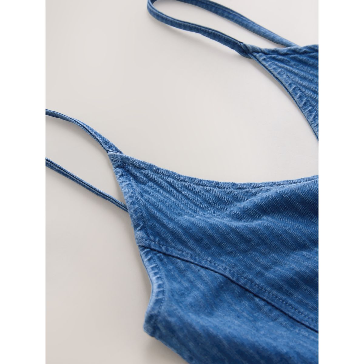 Robe midi en jersey seersucker aspect denim bleu délavé, NEXT