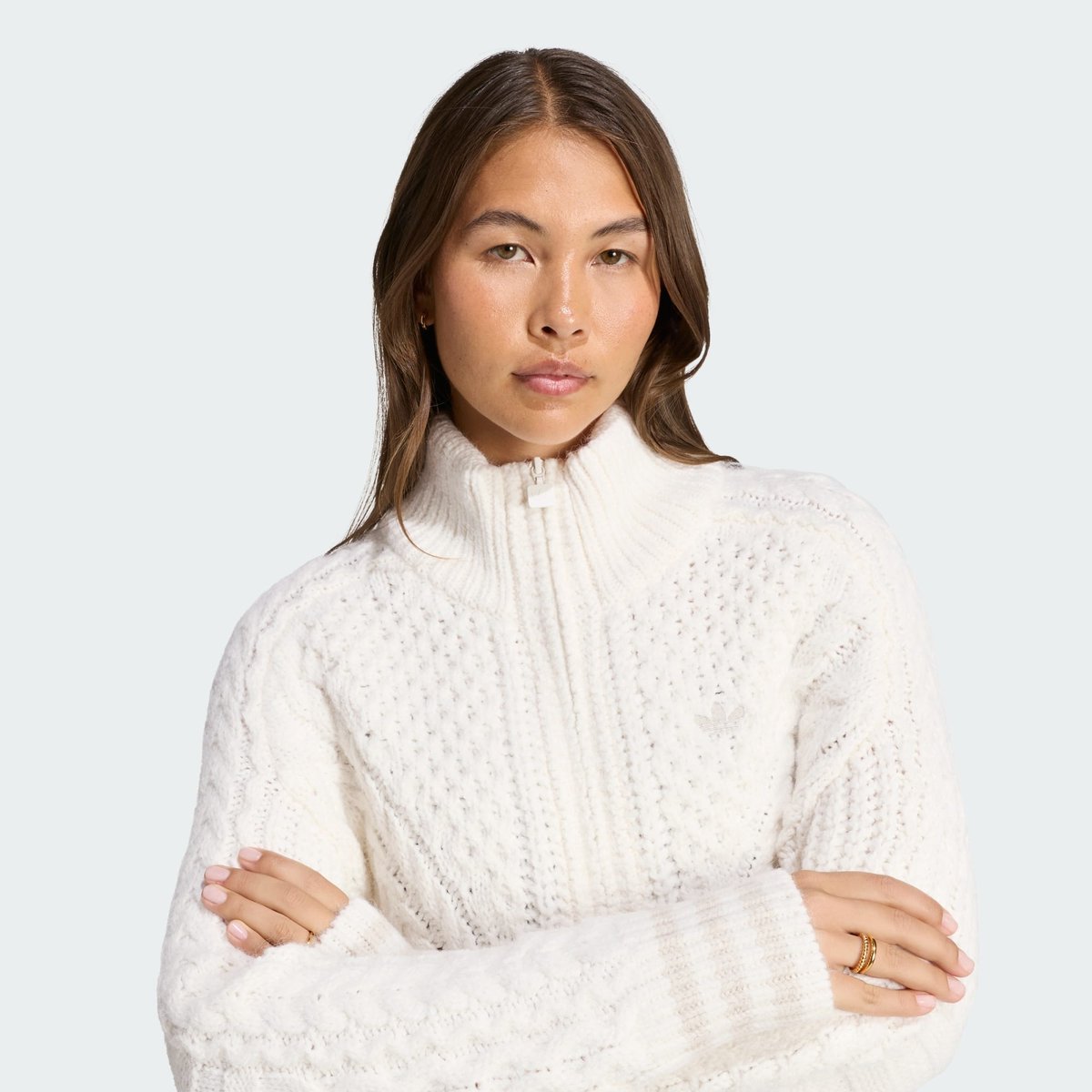 Veste De Survêtement Maille Torsadée Firebird Veste De Survêtement Maille Torsadée Firebird cloud white / alumina, adidas Originals
