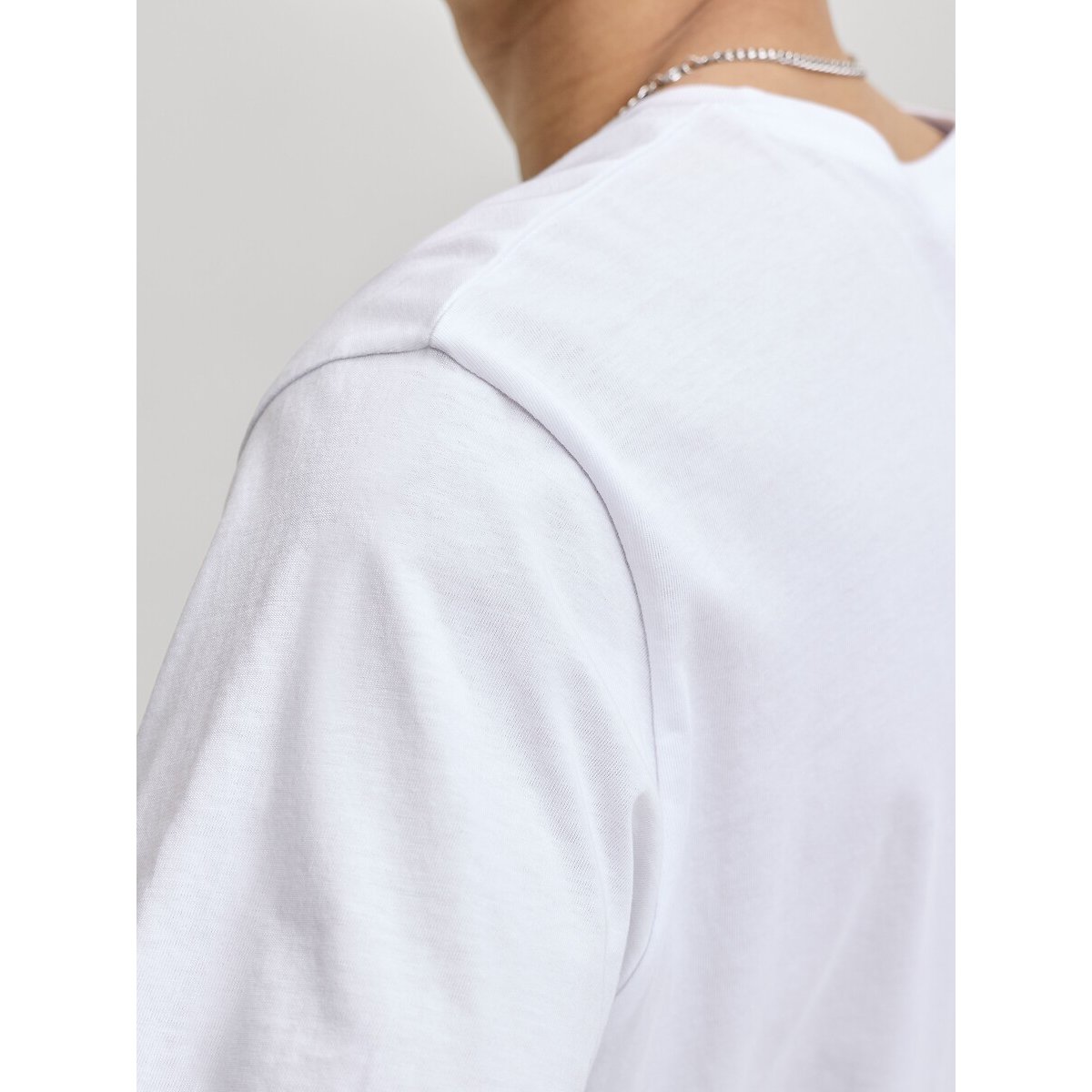 Camiseta de manga corta, cuello redondo, logotipo blanco, JACK & JONES