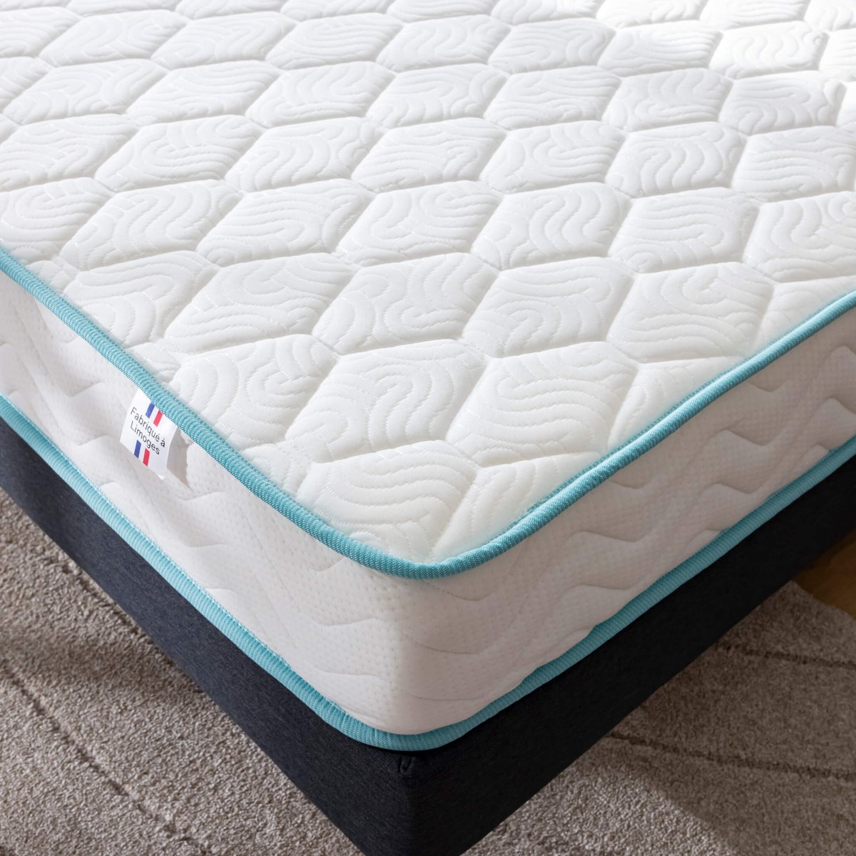 Matelas ressorts ensachés ferme, ENJOY blanc, MERINOS