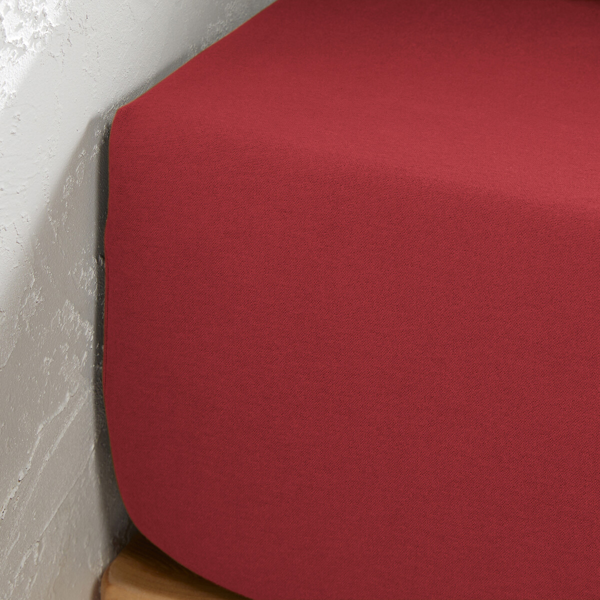 Clara 30cm Brushed Cotton Fitted Sheet burgundy, LA REDOUTE INTERIEURS