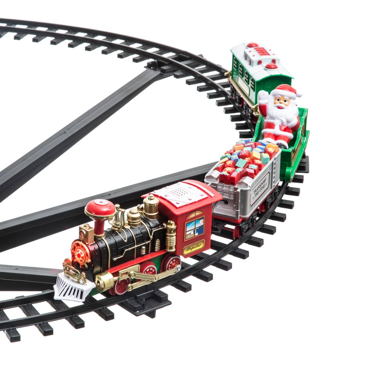 Train de noël lumineux pour sapin 23 pièces musical à mouvement 1 LED multicolore, ATMOSPHERA