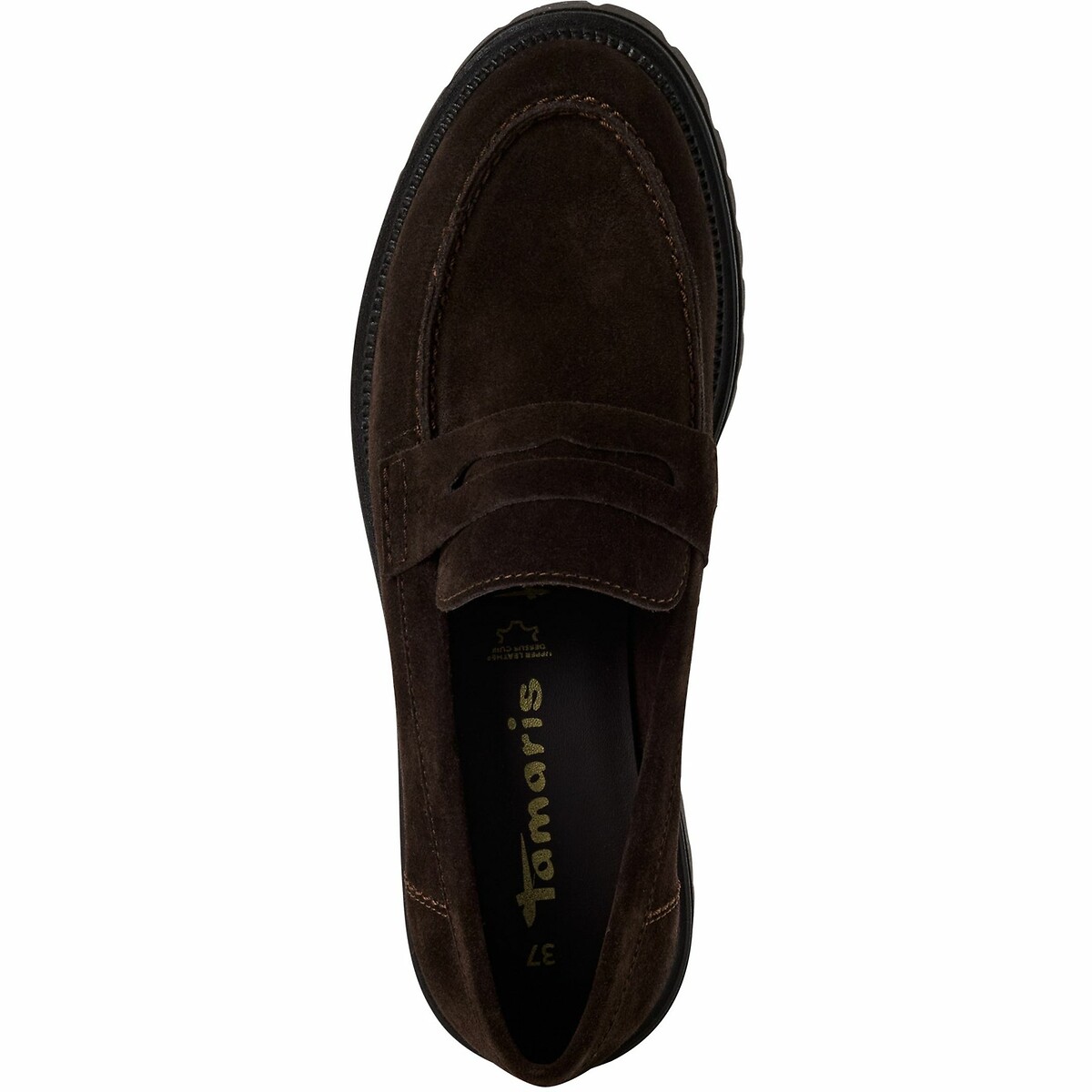 Mocassins en cuir marron foncé, TAMARIS
