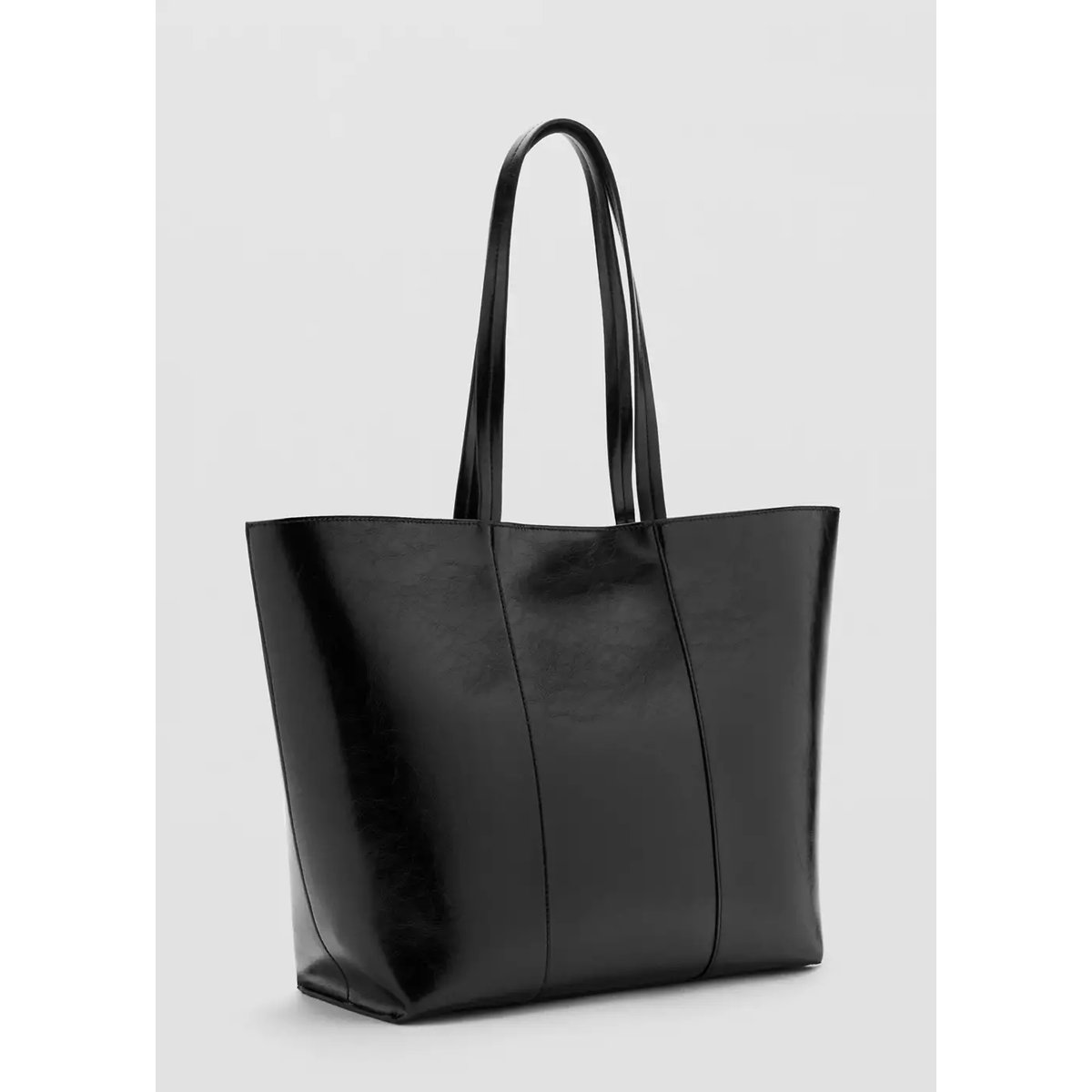 Grand sac cabas noir, MANGO