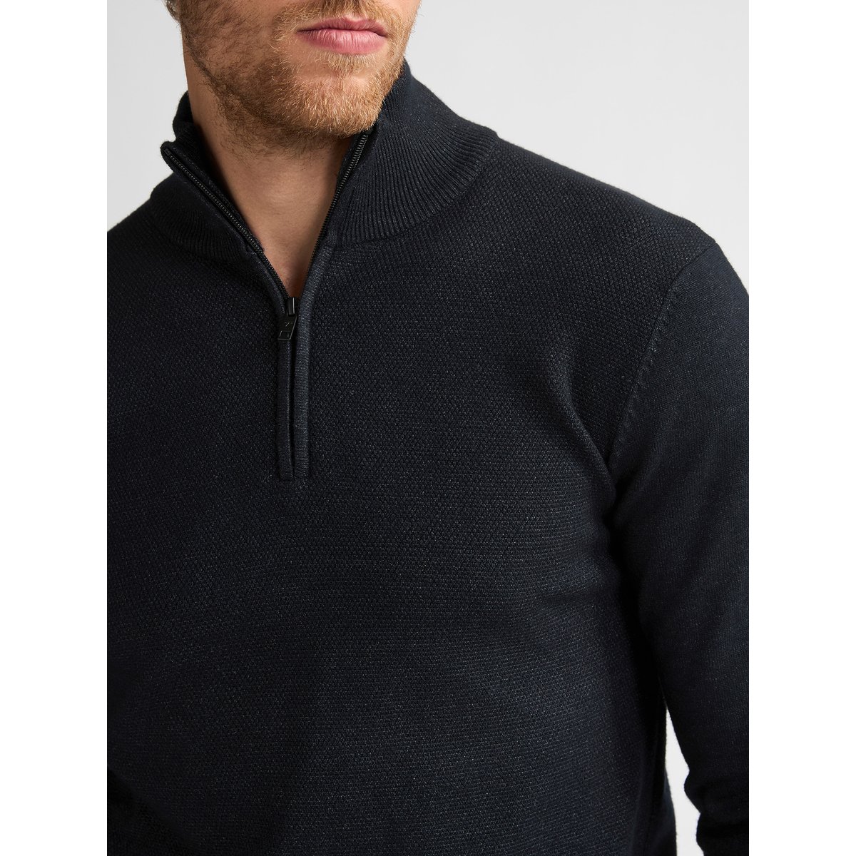 Pull col zippé steelford noir deep black, PETROL INDUSTRIES