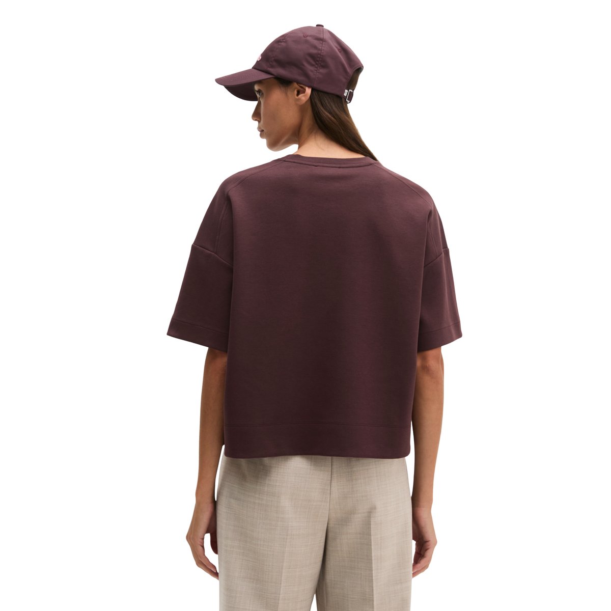 T-shirt loose en qualité interlock rouge, MARC O'POLO