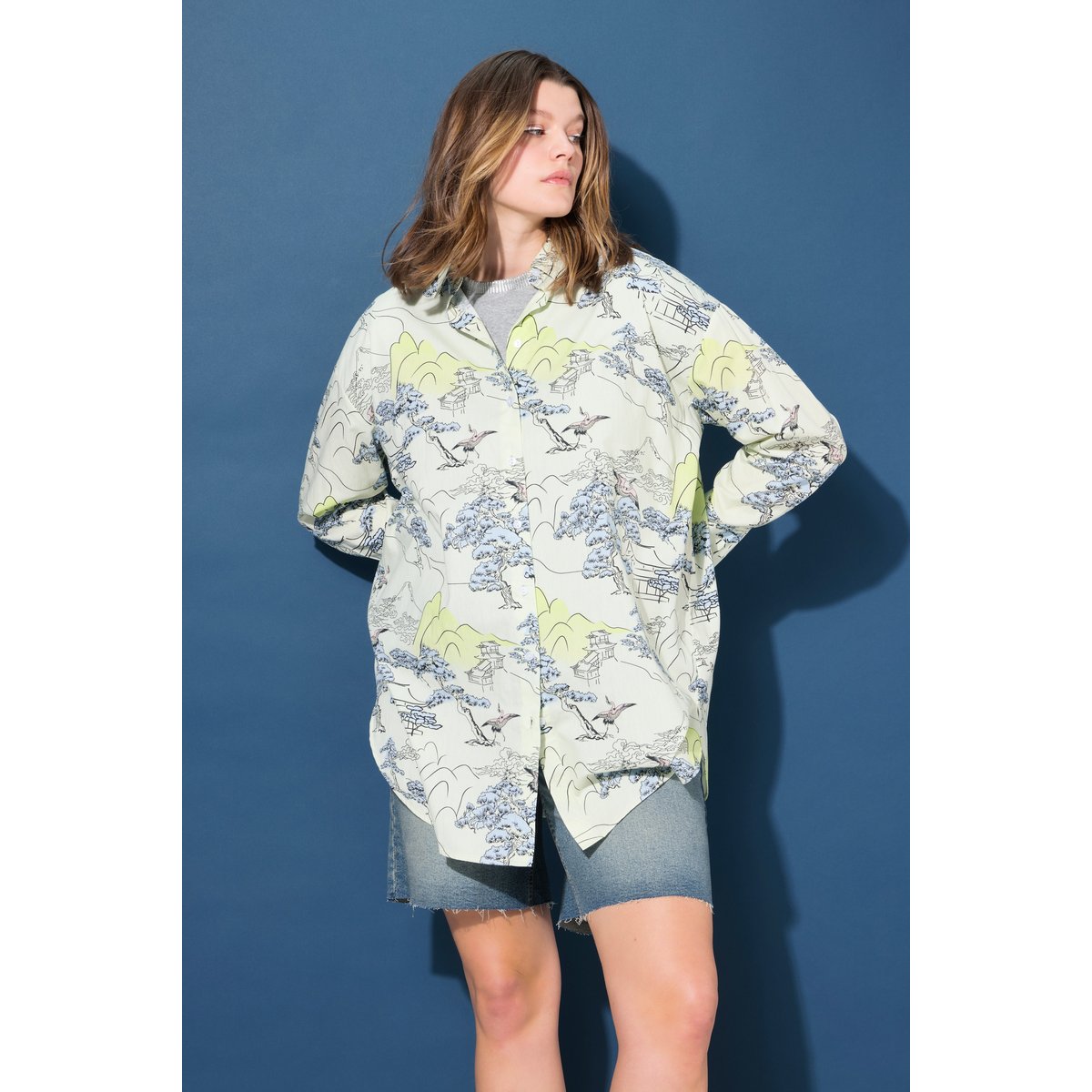 Chemisier oversize, manches longues jaune pastel, STUDIO UNTOLD
