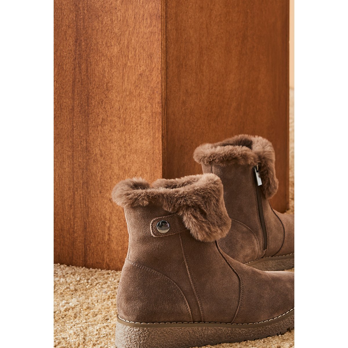 Boots fourrées Thermolactyl marron taupe, DAMART