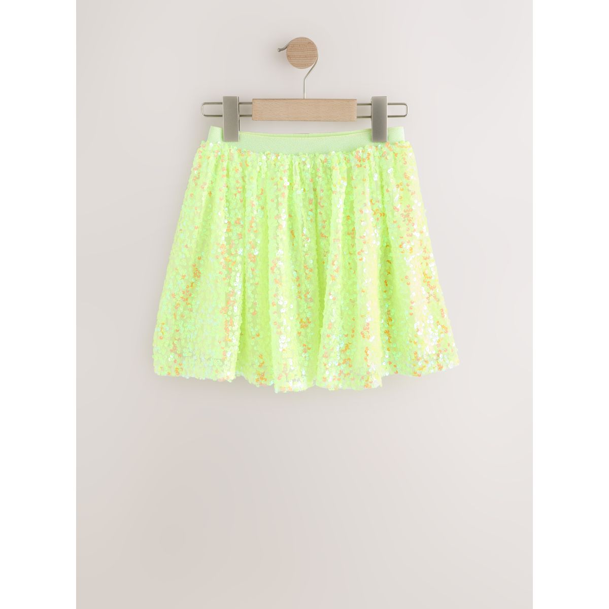 Jupe à sequins jaune fluo, NEXT