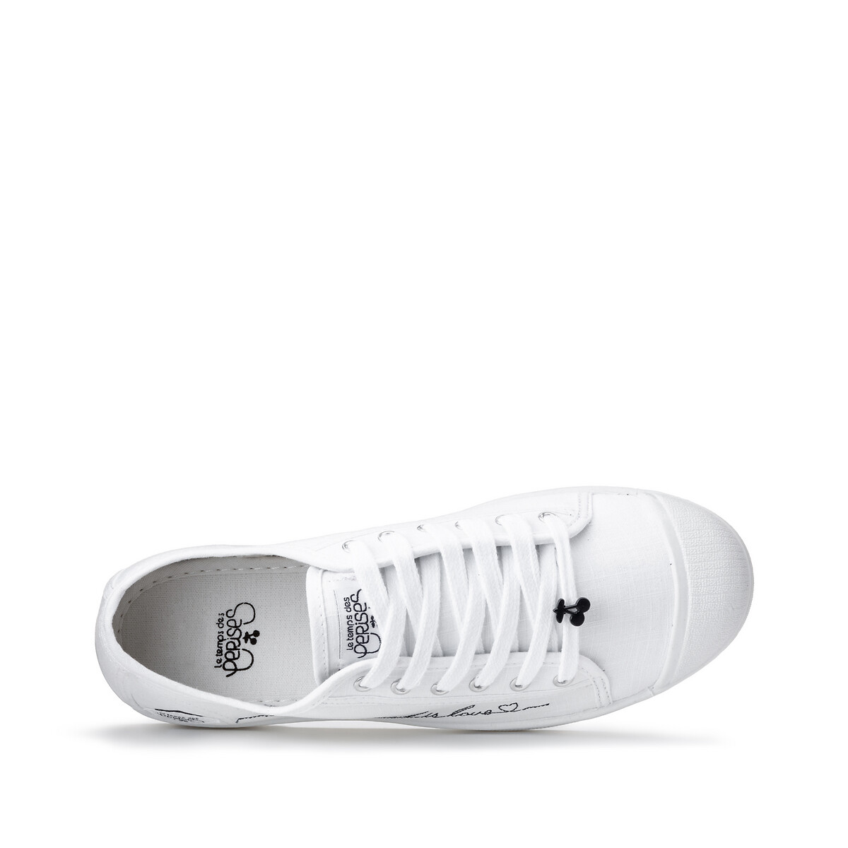 Baskets toile Basic 02 Love blanc, LE TEMPS DES CERISES