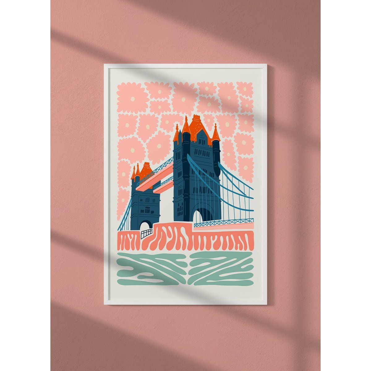 Affiche Londres Tower Bridge blanc, L'AFFICHERIE