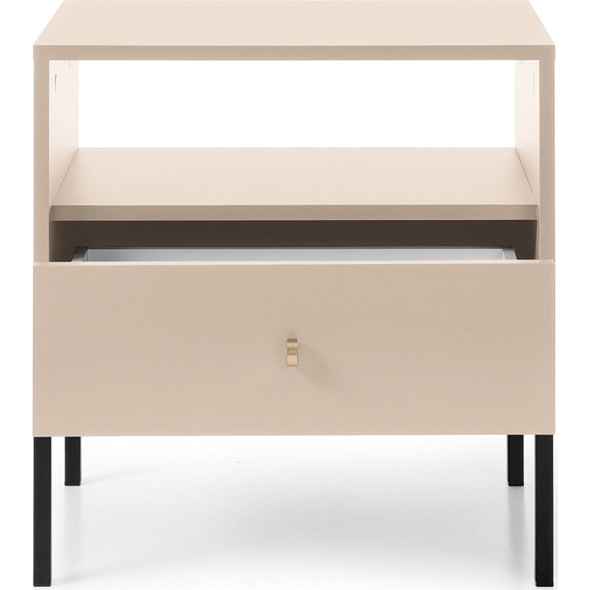 Table de chevet bois collection MONNE beige et noir, RECOLLECTION