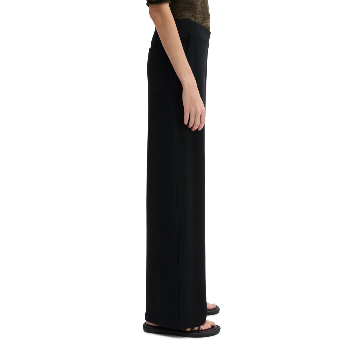 Pantalon en jersey large en TENCEL™ Modal noir, MARC O'POLO