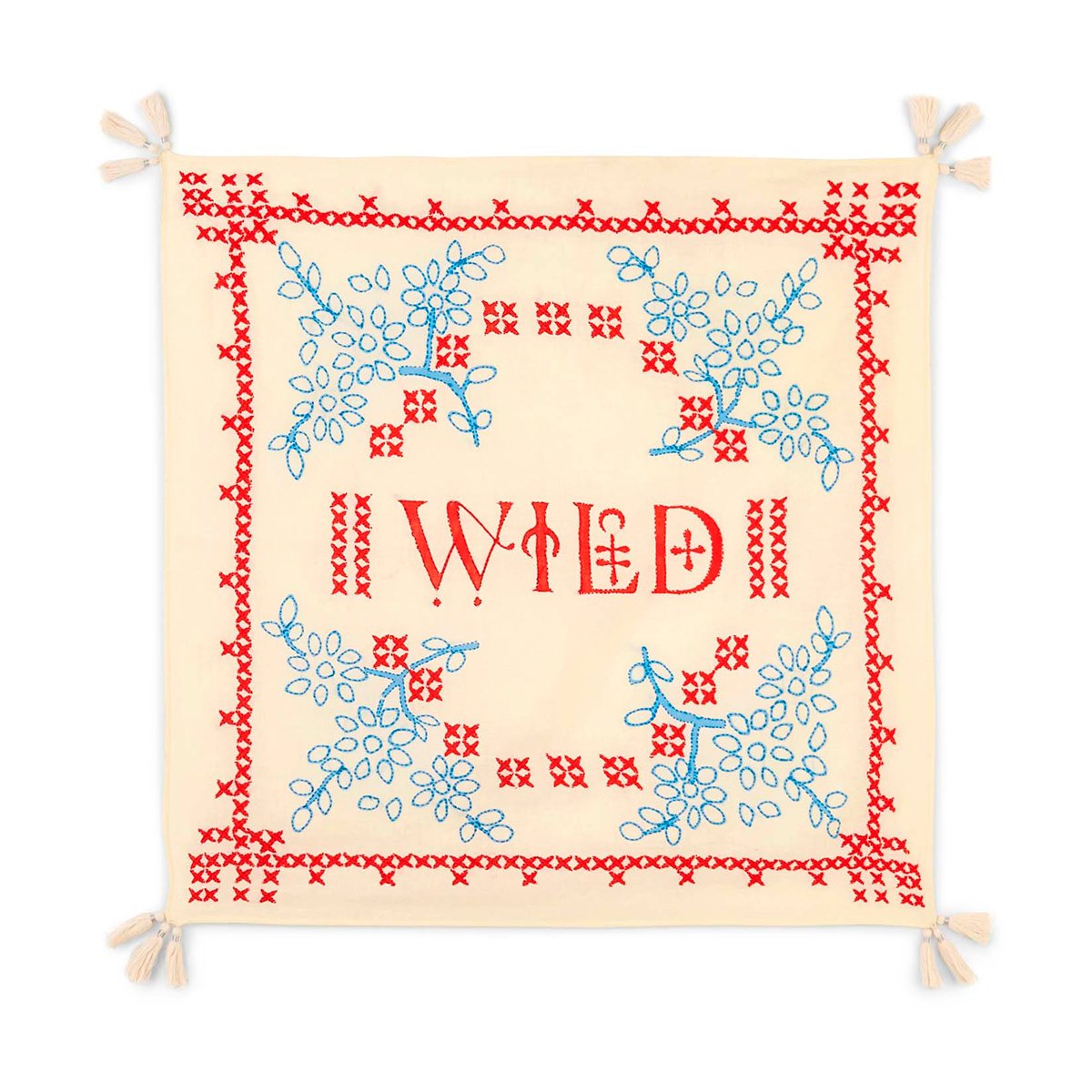 Foulard medium avec broderies NAYARIT blanc, WILD