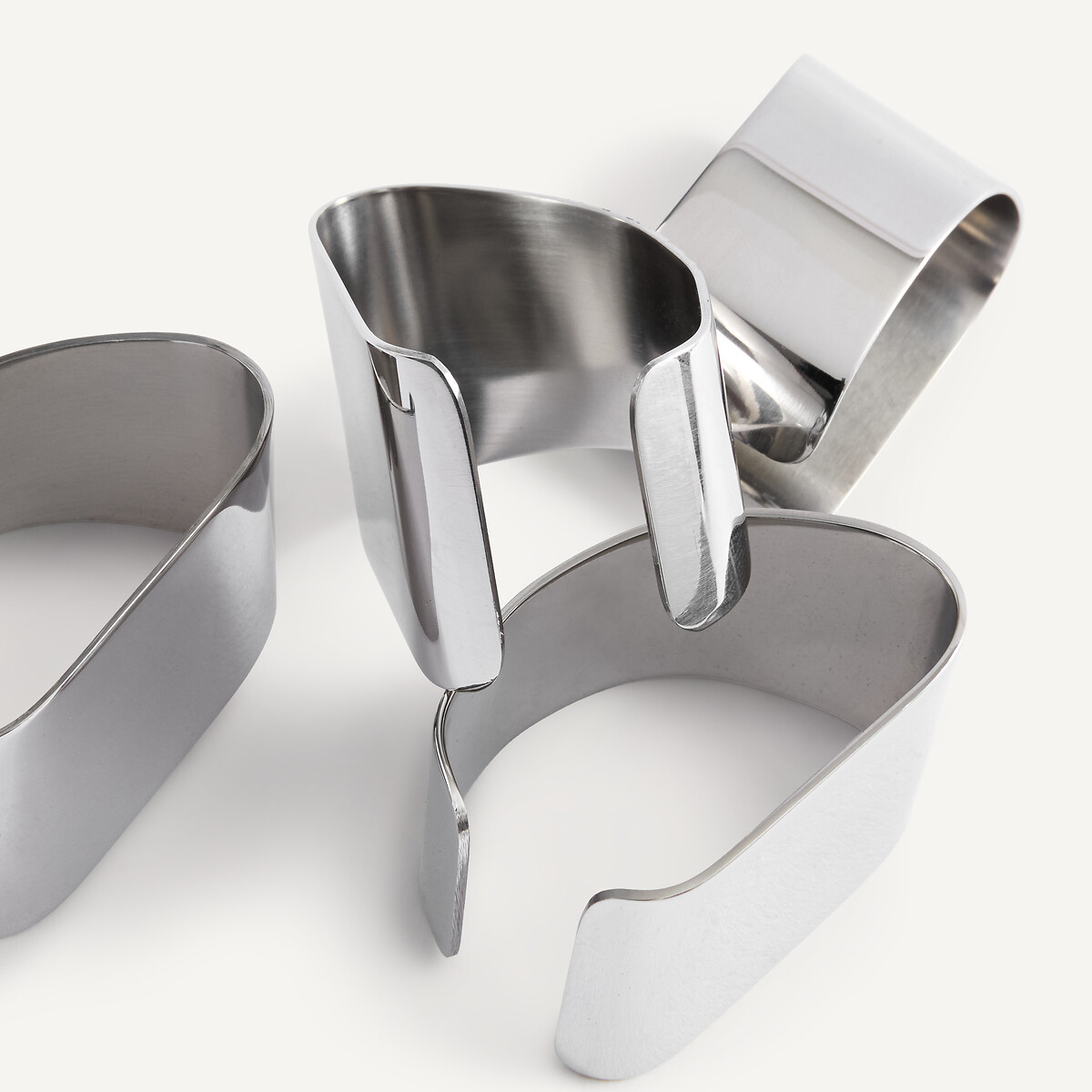 Set aus 4 Serviettenringen ANELLI aus Edelstahl chrome, AM.PM