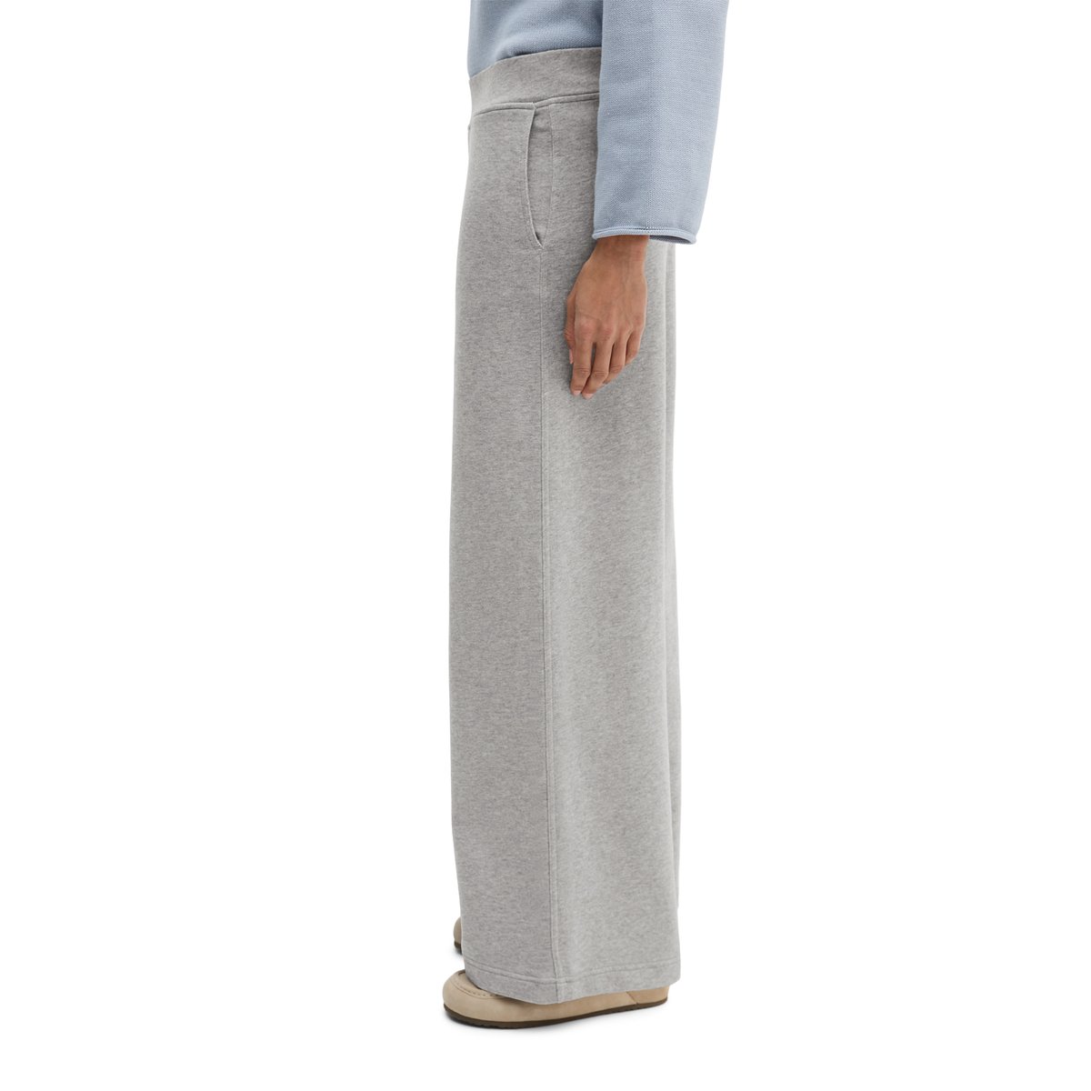Pantalon sweat relaxed garment-dyed en coton doux gris, MARC O'POLO