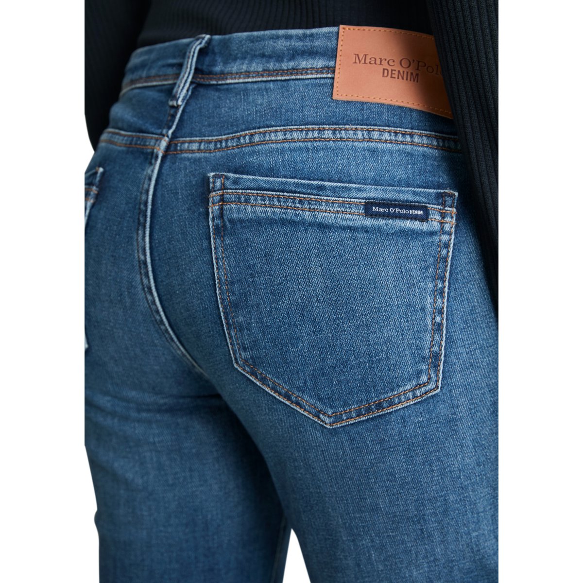 Jeans modèle Alva slim en coton biologique mélangé stretch bleu, MARC O’POLO DENIM