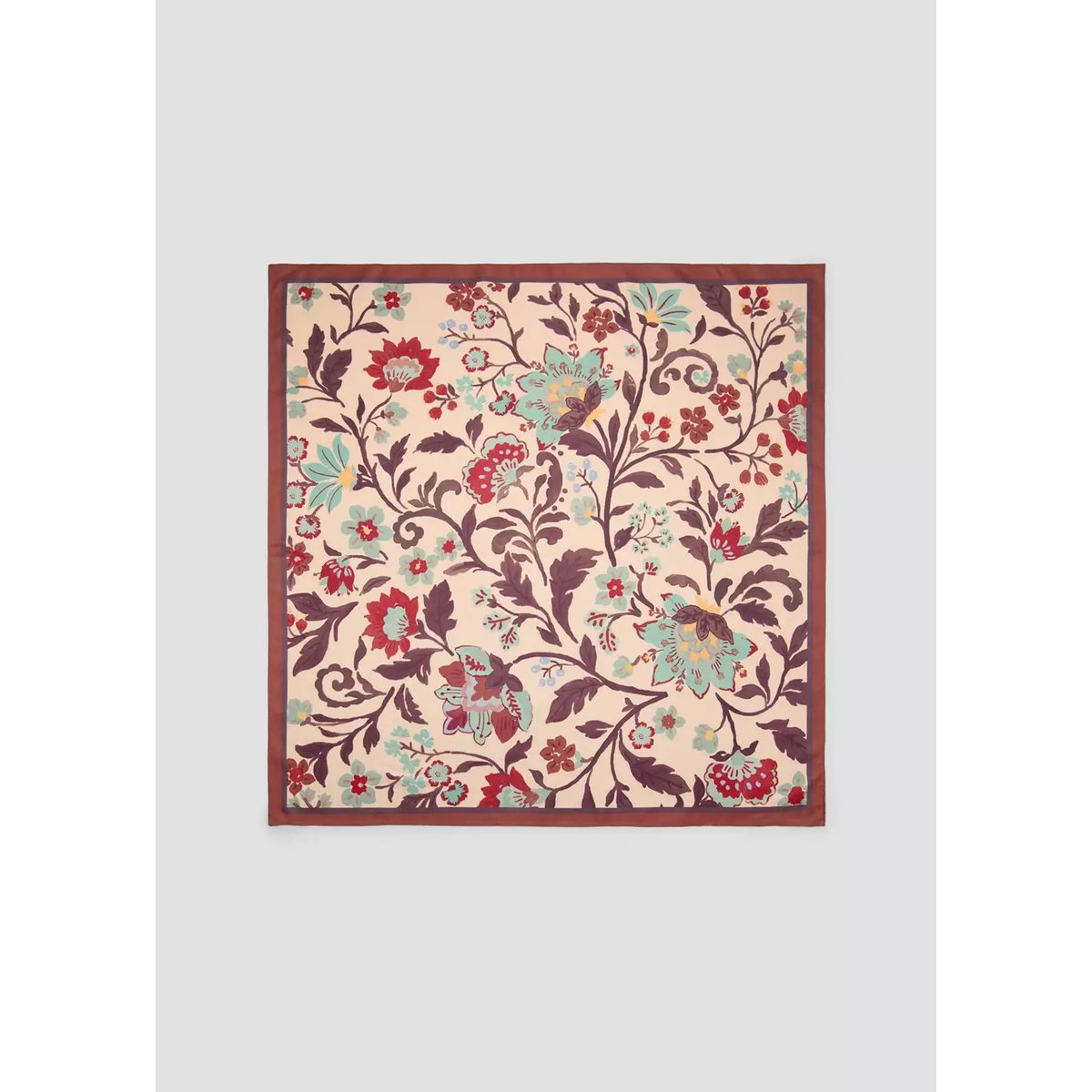Foulard à fleurs marron, MANGO