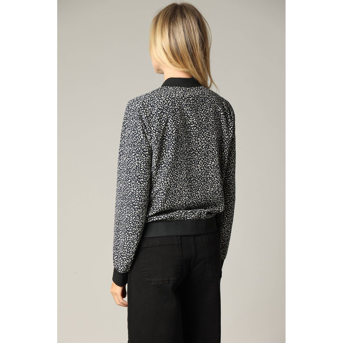 Blouson style bomber avec imprimé animalier avec fermeture zippée CRISTA black, DEELUXE