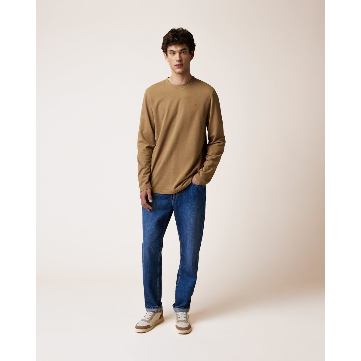 T-shirt en maille camel, FAGUO