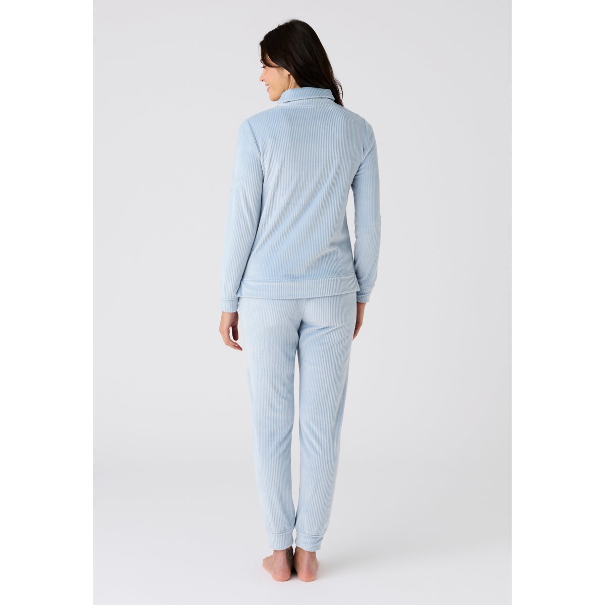 Pyjama Thermolactyl en velours côtelé bleu grisé, DAMART