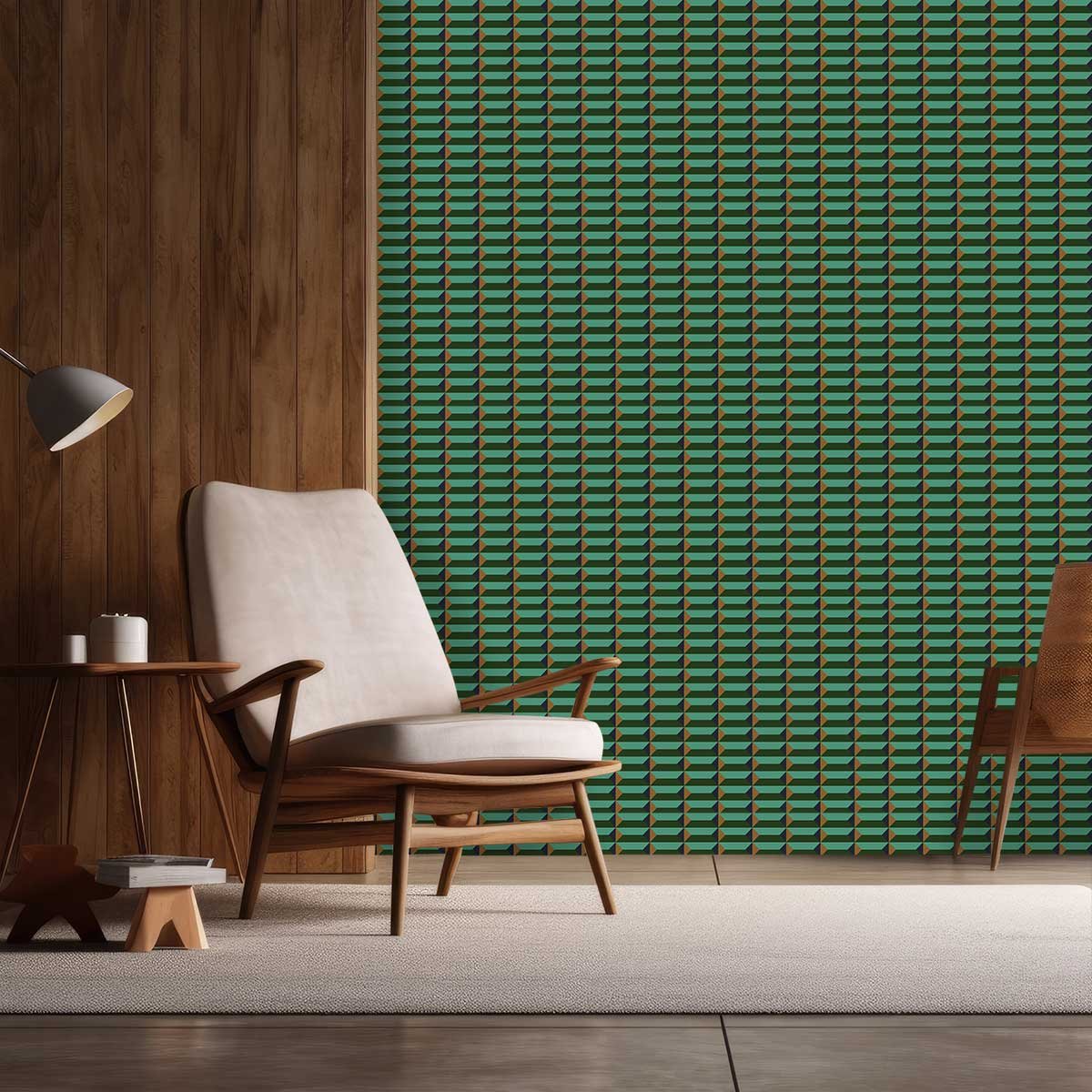 Papier peint, modernist vert, HEXOA