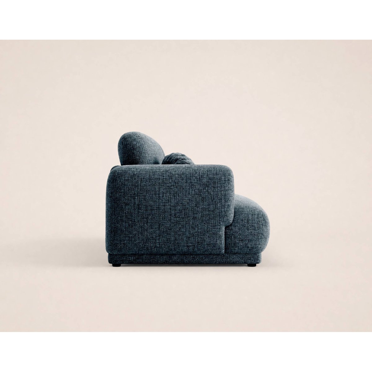 Pietro - Canapé droit 3 places en tissu texturé bleu, BEST MOBILIER