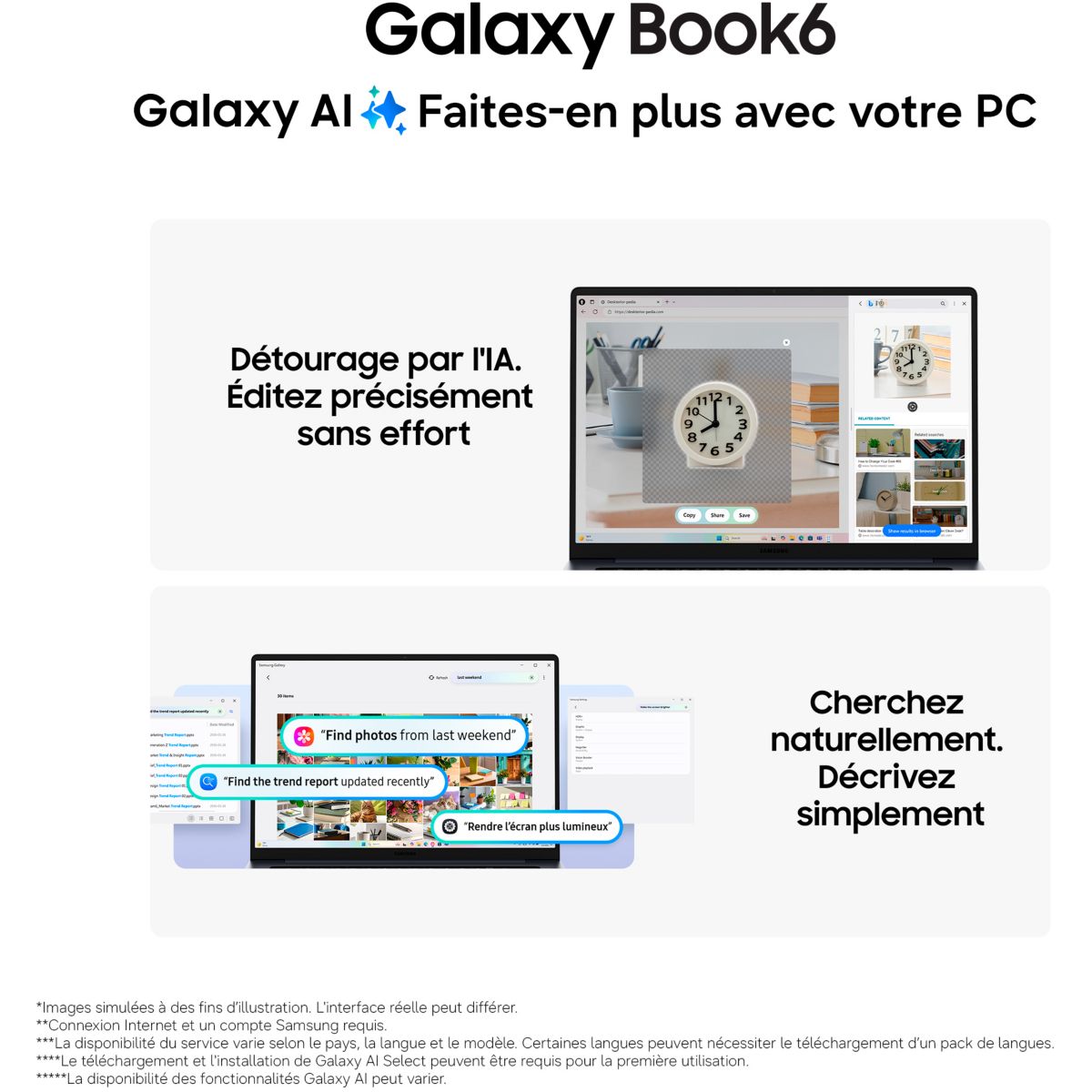 Ordinateur portable GB6 14' U7 16Go 512Go A 14" Intel Core Ultra 7 355 16 Go RAM LPDDR5x SSD 512 Go couleur unique, SAMSUNG